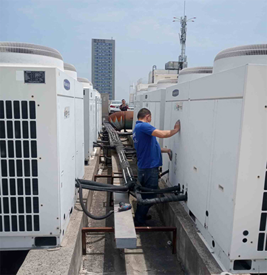 弥勒中央空调制热和不制冷系统维修方法